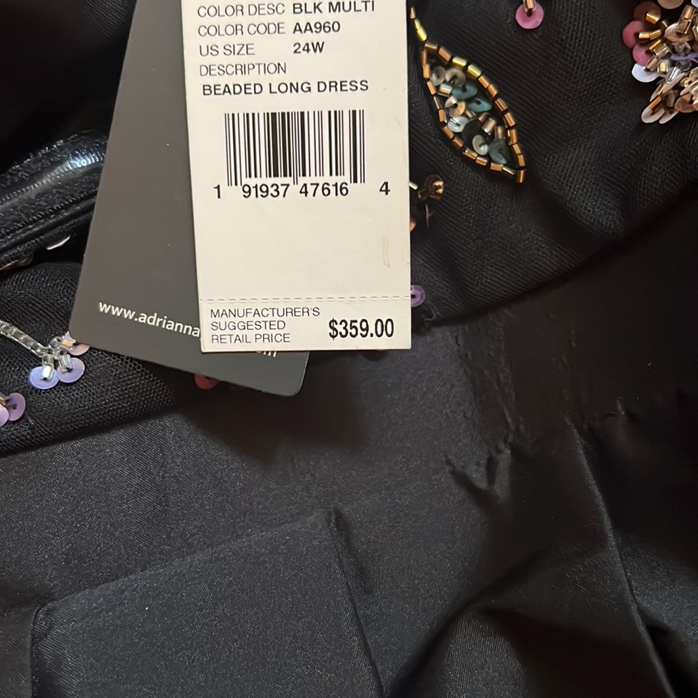Adrianna papell off the shoulder Hi Low Gown with sequin floral beaded bodice - Picture 11 of 12